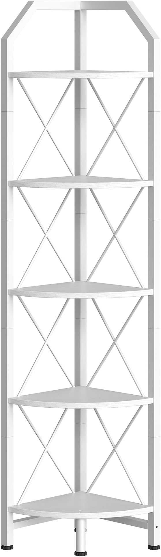 CHOEZON 5-Tier Corner Shelf, Industrial Corner Bookshelf, 59.4" Corner Storage - Image 7