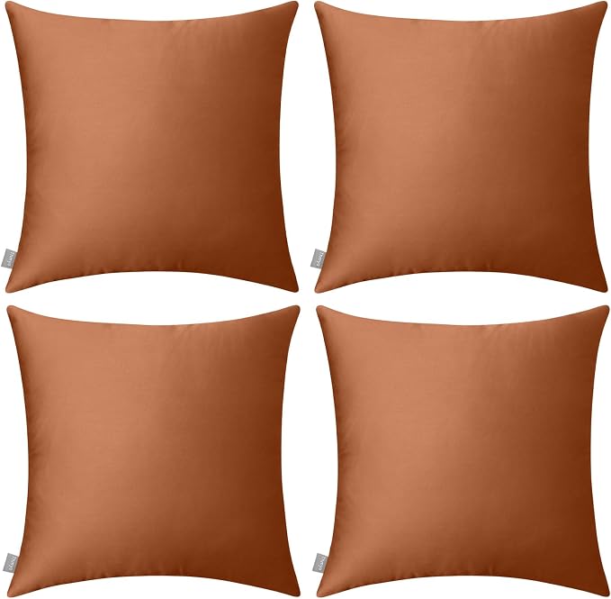 Thmyo 4-Pack 100% Cotton Comfortable Solid Decorative Throw Pillow Case by Thmyo