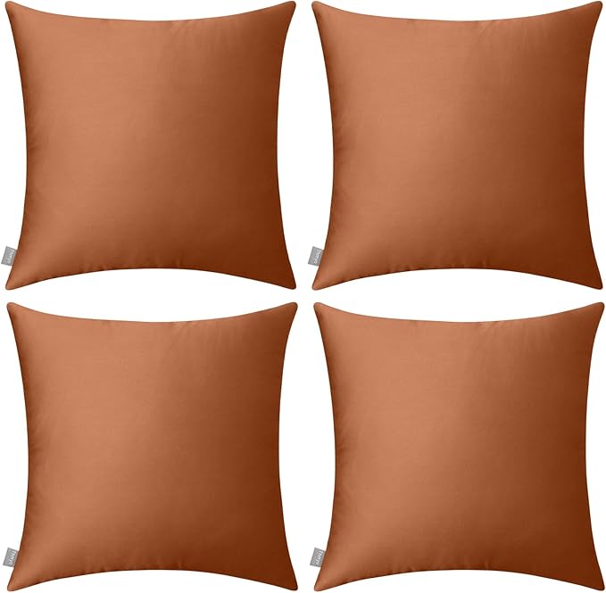 Thmyo 4-Pack 100% Cotton Comfortable Solid Decorative Throw Pillow Case by Thmyo