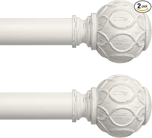 2 Pack Antique White Curtain Rods by Wolistsa
