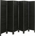 Bluecat 6 Panel Room Divider, Freestanding Solid Wood Partition Wall by Unknown