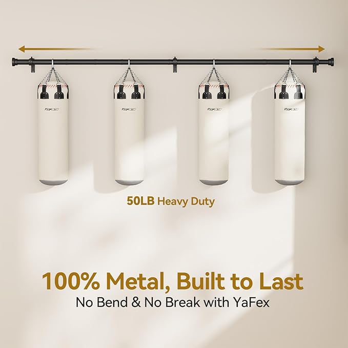 YaFex Curtain Rods 32-118 Inch, Heavy Duty 1 Inch Adjustable Curtain Rod - Image 3