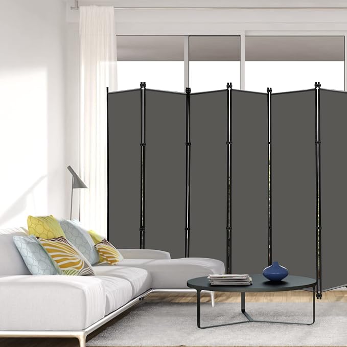 MAYOLIAH 6 Panel Folding Privacy Screen 9ft Wide, 6ft Tall Partition Room - Image 2
