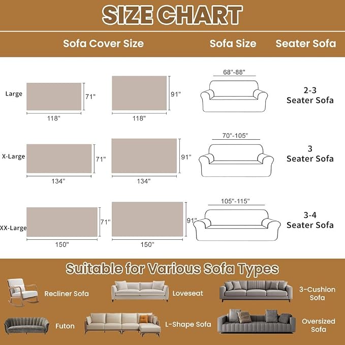 ROOMLIFE Boho Khaki Couch Covers - Image 7