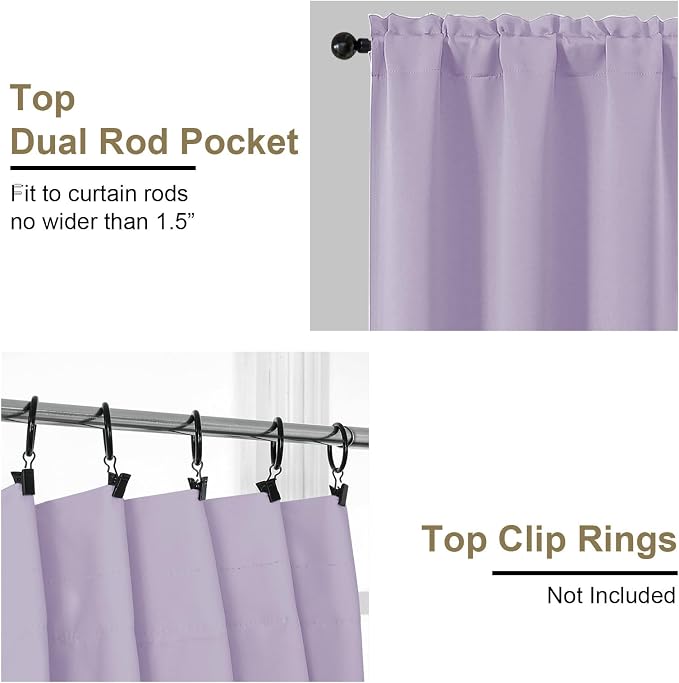 OVZME Lavender Blackout Curtains - Image 4
