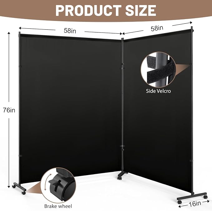 Double Panels Room Divider/Privacy Screen - Image 2