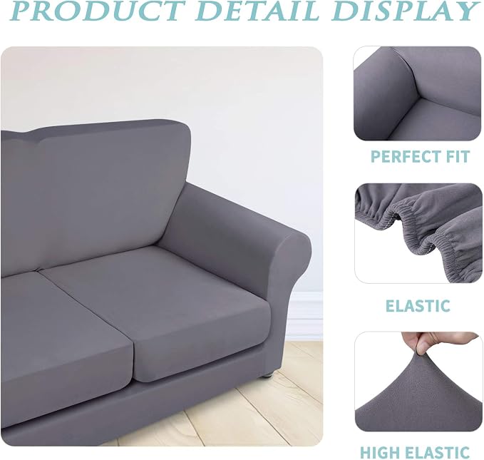 hyha Couch Cover, 4 Pieces, Sofa Slipcovers, - Image 4