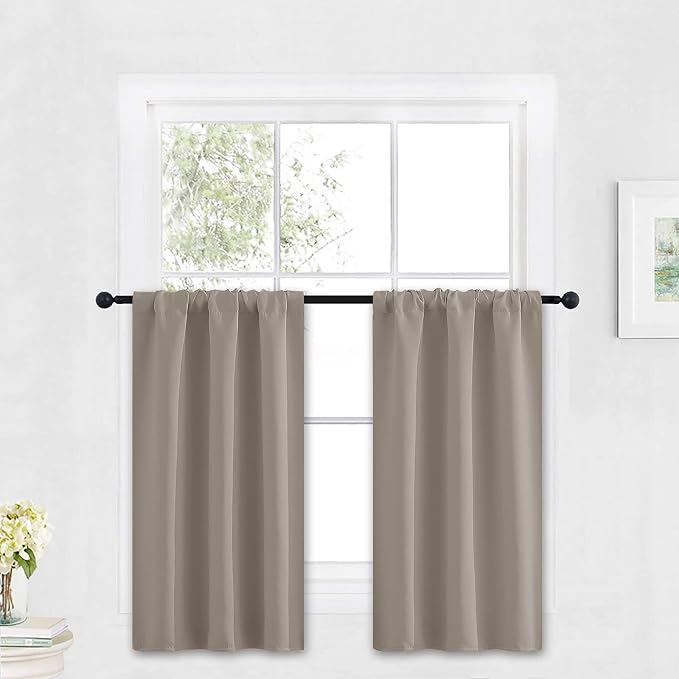 RYB HOME Kitchen Blackout Curtains Over Sink 36 inch Length, Rod Pocket Summer by RYBHOME