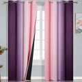 Ombre Pink and Purple Blackout Curtains 84 Inches Long, Full Room Darkening by ESTELARTEXTILER