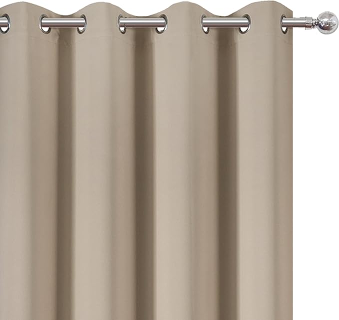 LEMOMO Blackout Curtains 52 x 84 inches Long Khaki Curtains Set of 2 Panels - Image 6