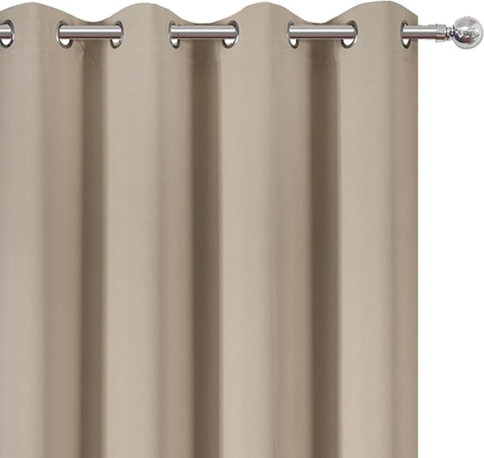 LEMOMO Khaki Blackout Curtains 52 x 63 Inch Length/Set of 2 Curtain - Image 6