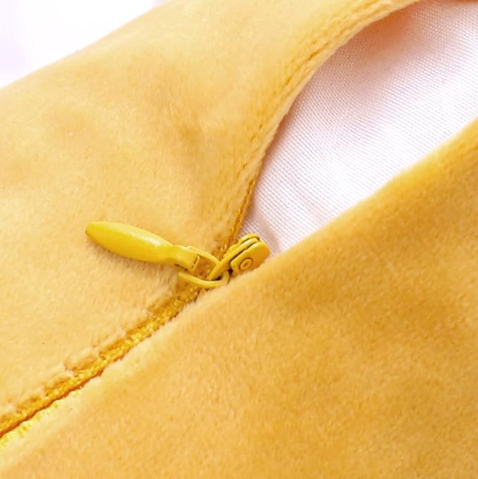 NiNi ALL Decorative Throw Pillow Covers Velvet 26x26 Inch Pack of 2 Yellow - Image 4