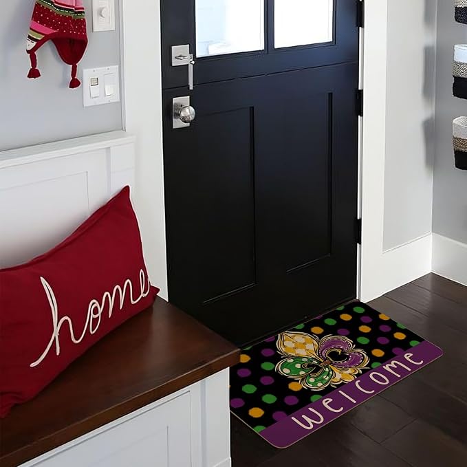 Mardi Gras Door Mat, Entryway Front Porch Welcome Mat - Image 4
