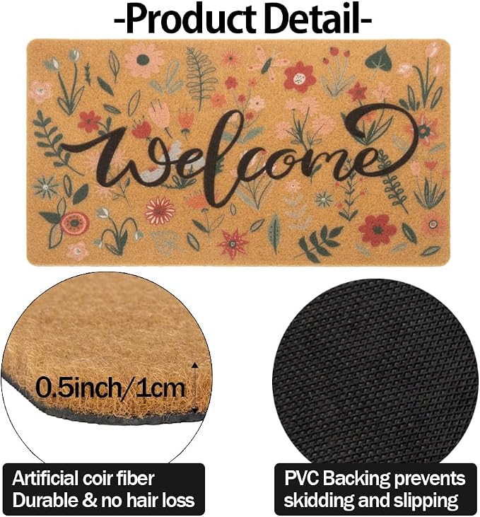 FGSS Spring Welcome Door-Mats Floral Coir Doormats - Image 4