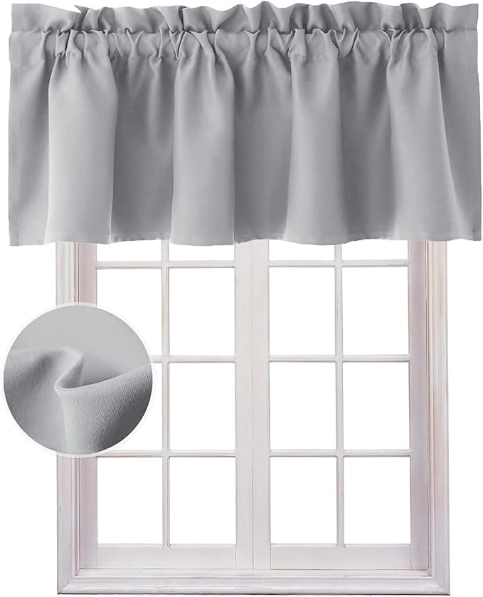Hiasan Valance Curtains for Kitchen Blackout Thermal Insulated Solid Window by Hiasan
