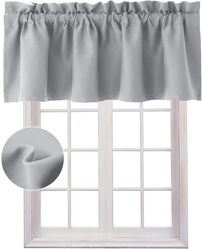 Hiasan Valance Curtains for Kitchen Blackout Thermal Insulated Solid Window by Hiasan