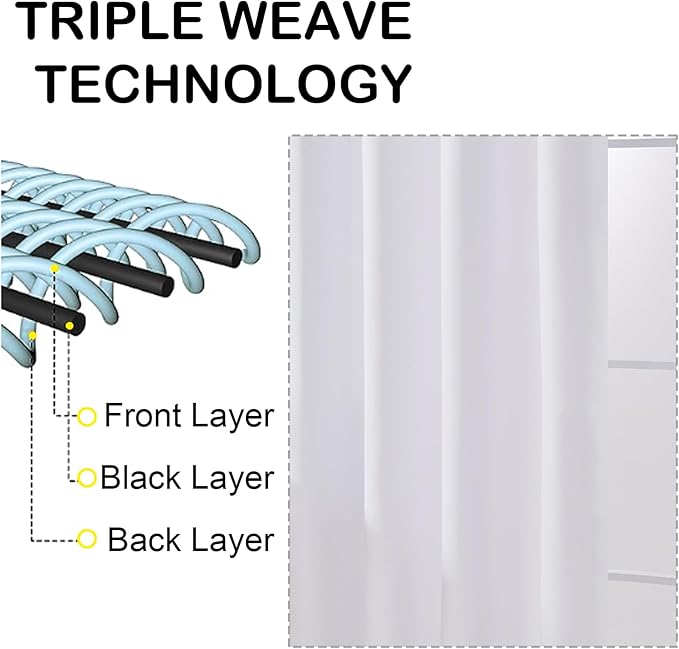 OVZME Pure White Short Curtains 45 Inch Length 2 Panels Set, Solid Thermal - Image 3