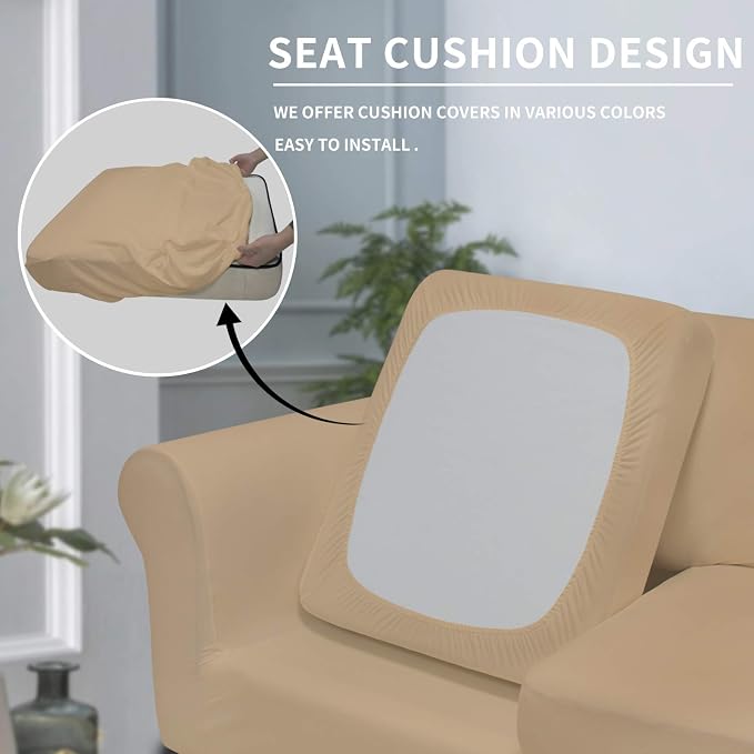 Easy-Going 4 Pieces Oversized Stretch Soft Couch Cover - Image 3