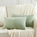 Fancy Homi 2 Packs Sage Green Lumbar Decorative Throw Pillow Covers 12x20 Inch by Fancy+Homi