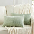 Fancy Homi 2 Packs Sage Green Long Lumbar Decorative Throw Pillow Covers 12x24 by Fancy+Homi