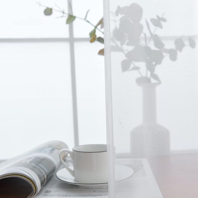 SpaceDresser Basic Rod Pocket Sheer Voile Window Curtain Panels White 1 Pair 2 - Image 4