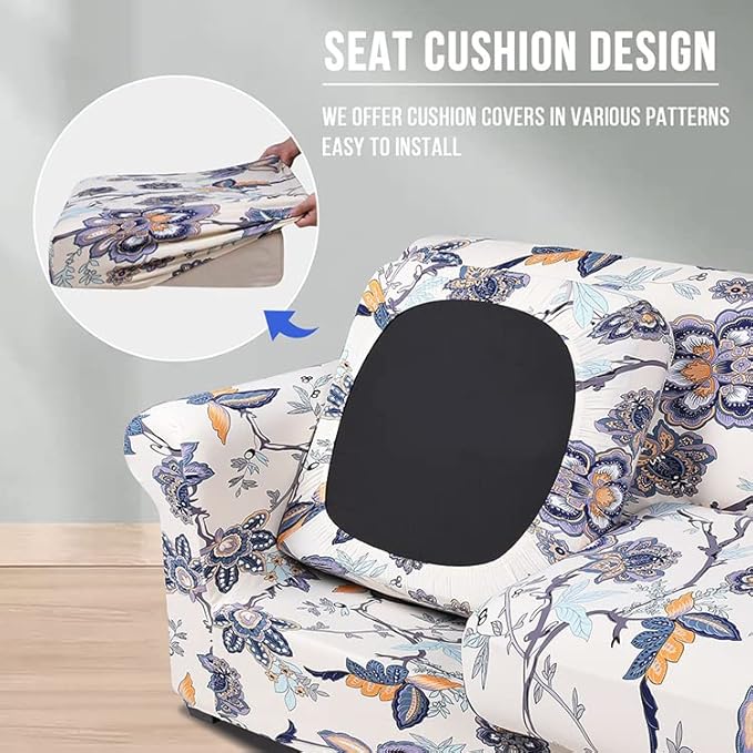 hyha Couch Cover, Floral Pattern, 4 Pieces, Sofa Slipcovers, - Image 2