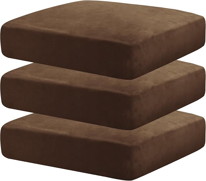 MAXIJIN Velvet Stretch Seat Cushion Covers Couch Cushion Cover by MAXIJIN
