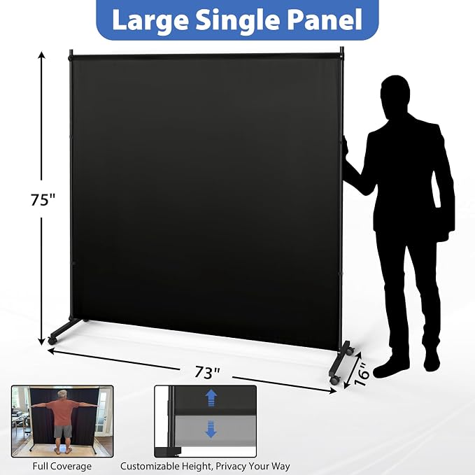 Room Divider, 73x75inch Large Single Panel Privacy Screen - Image 5