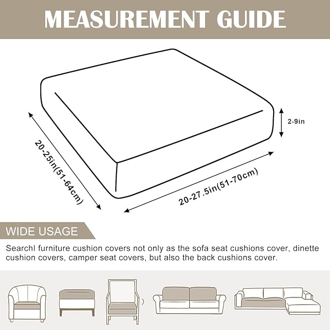 SearchI Stretch Christmas Sofa Couch Cushion Covers Replacement Chair Cushion - Image 3