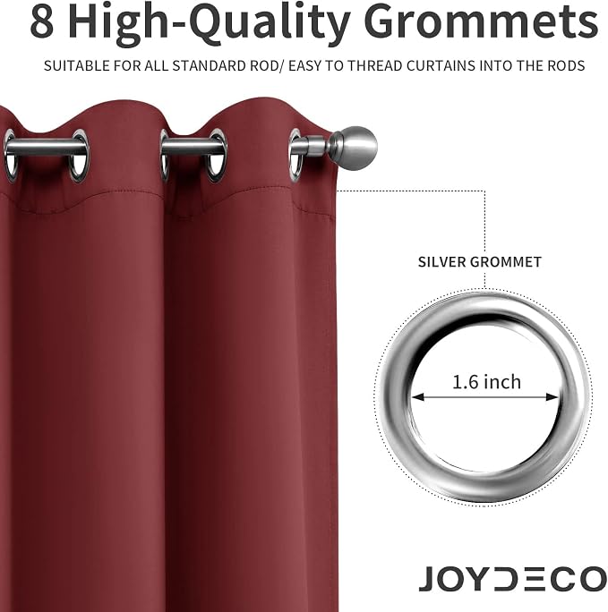Joydeco Blackout Curtains 72 Inch Length 2 Panels Set, Thermal Insulated Long - Image 5