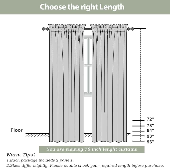 OWENIE Sheer Curtains 78 inches Long - Image 5