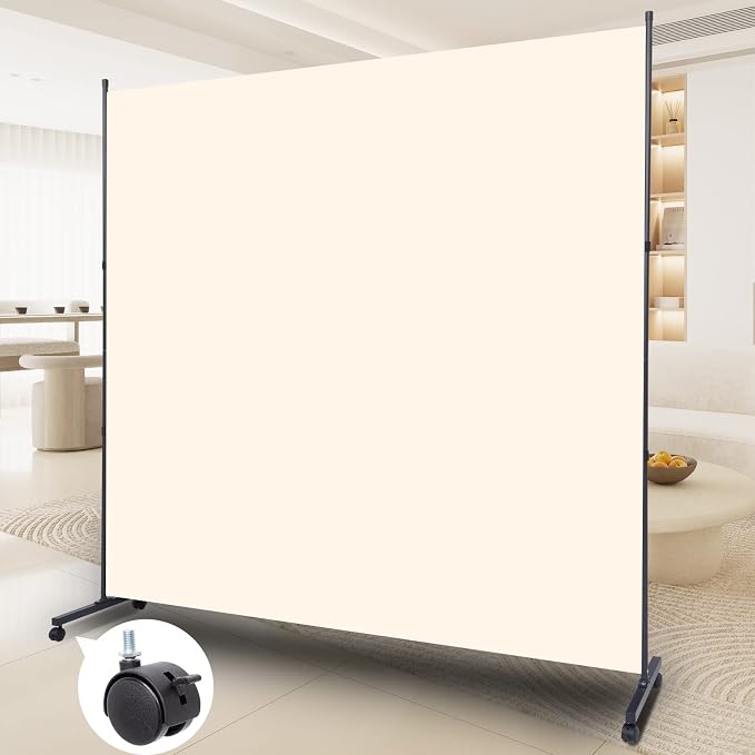 Room Divider Single Panel Privacy Screen W/Wheels, Upgrade Fabric Wall Divider by HOMSCREENER