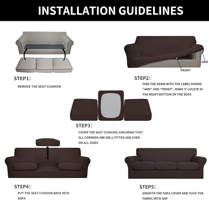 Easy-Going 4 Pieces Stretch Soft Couch Cover - Image 6