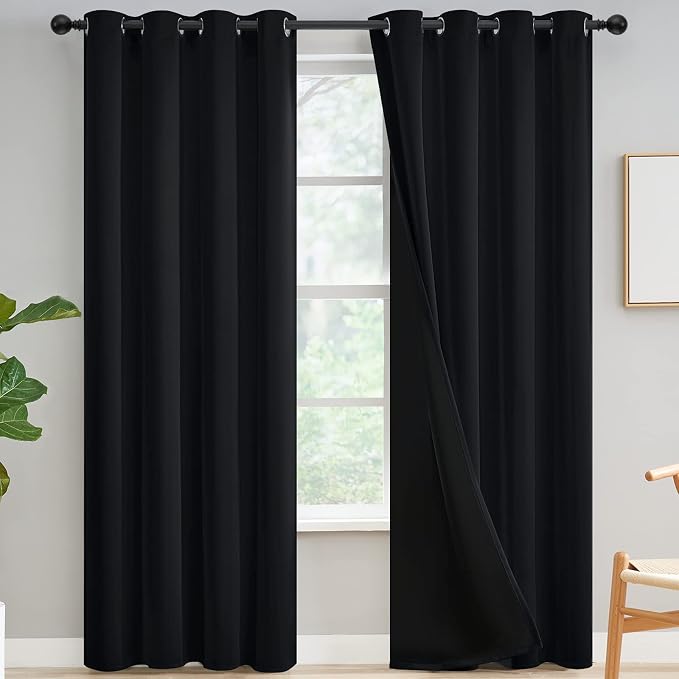 Blackout Curtains 90 inch Length, Thermal Insulated & Energy Efficiency Window by Yakamok