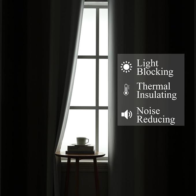 Estelar Textiler Brown and Greyish White Blackout Curtains 54 Inch Length - Image 3