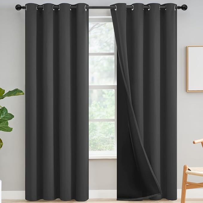 Yakamok 100% Blackout Curtains for Bedroom, Full Light Blocking Drapes by Yakamok