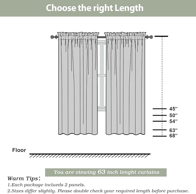 OWENIE Plum Sheer Curtains 63 Inches Long 2 Panels Set, Light Filtering Voile - Image 8
