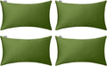 Thmyo 4-Pack 100% Cotton Lumbar Comfortable Solid Decorative Throw Pillow Case by Thmyo