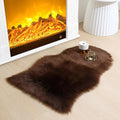 Faux Fur Small Rug 2 x 3 ft Coffee Shaggy Sheepskin Machine Washable Fuzzy Area by CKLZSAY