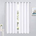Yakamok Pure White Curtains Room Darkening Thermal Insulated Grommet top Window by Yakamok