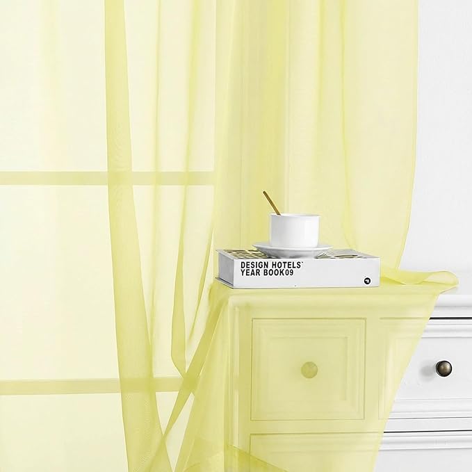 Chyhomenyc Sheer Curtains 108 Inch Length 2 Panels Set - Image 8