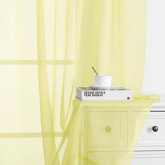 Chyhomenyc Sheer Curtains 63 Inch Length 2 Panels Set - Image 8