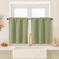 OVZME Sage Green Curtains for Small Window Treatment, Light Blocking Short by OVZME