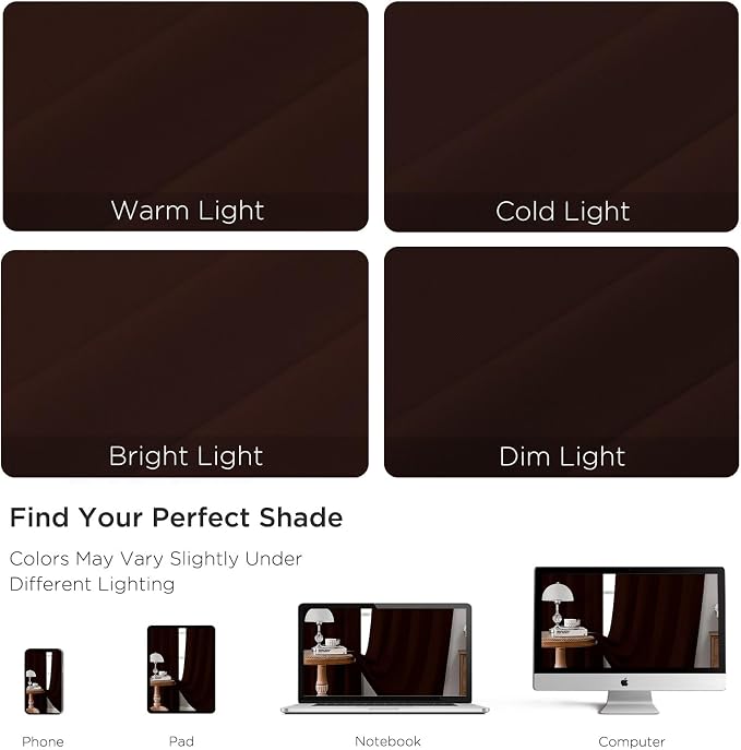 CUCRAF Blackout Curtains 72 inch Length 2 Panels Set, Rod Pocket Room Darkening - Image 4