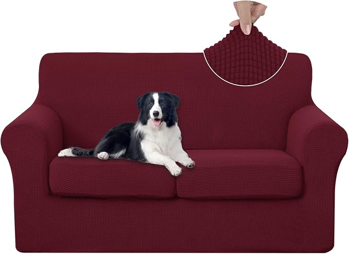 U-NICE HOME 3 Pieces Stretch Loveseat Couch Cover Sofa Cover Washable Sofa by U-NICEHOME