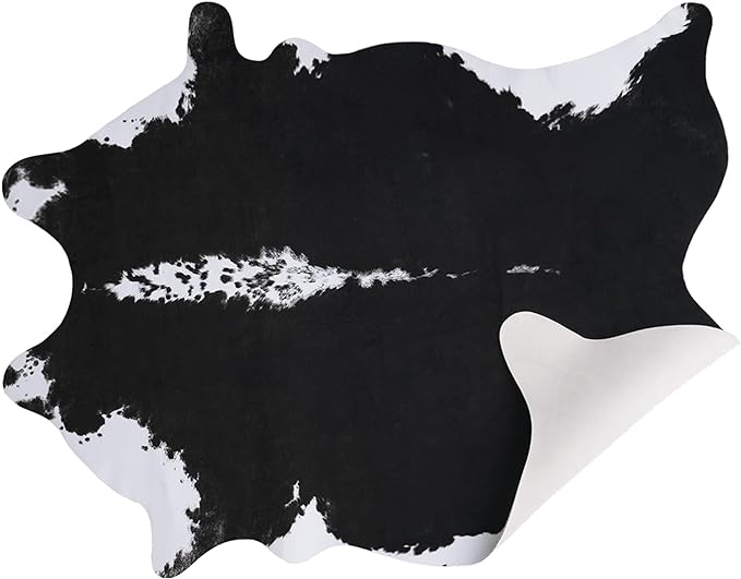 AROGAN Premium Faux Cowhide Rug 158 x 140 cm/5.2 x 4.6 feet, Durable and Large by AROGANAREARUG
