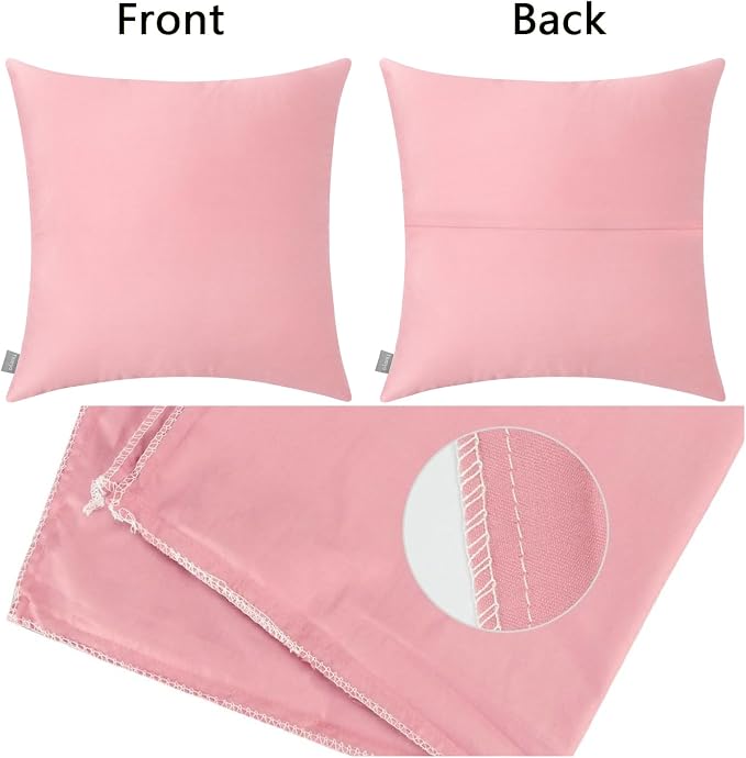 Thmyo 4-Pack 100% Cotton Comfortable Solid Decorative Throw Pillow Case Square - Image 5