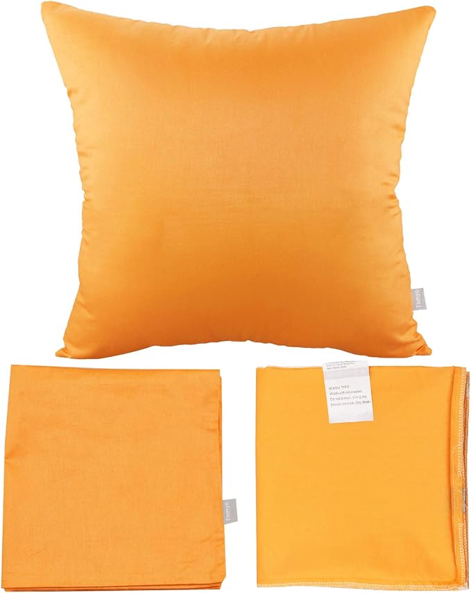 4-Pack 100% Cotton Comfortable Solid Decorative Throw Pillow Case Square - Image 7