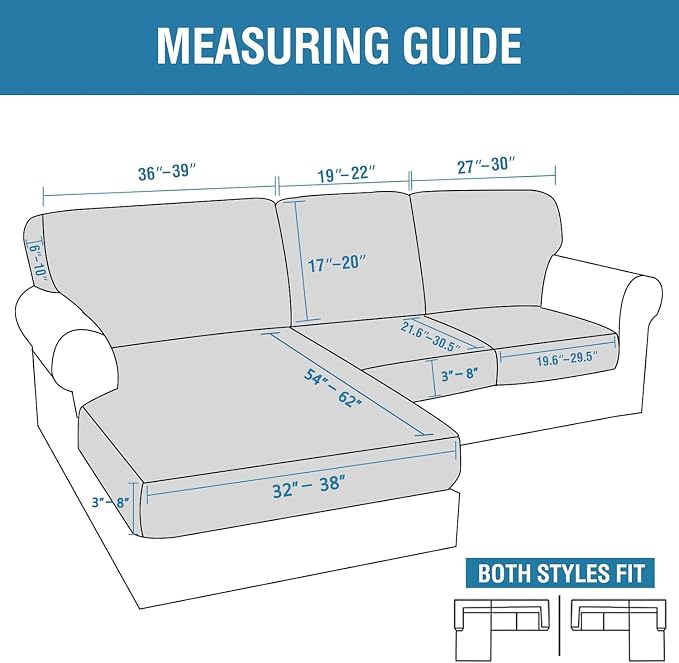 H.VERSAILTEX 2025 New Sectional Couch Covers 6 Pieces Stretch Sofa Covers - Image 2