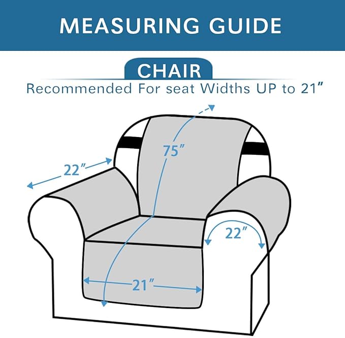 H.VERSAILTEX Chair Slipcover Reversible Chair Cover Water Resistant Couch Cover - Image 2